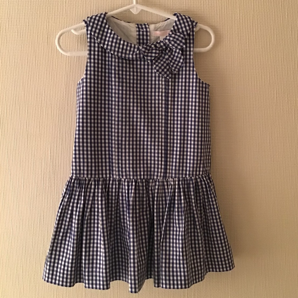 Janie + Jack Navy Gingham Plaid Dress, Size 2T